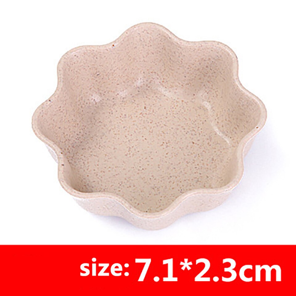 Bol d'assaisonnement en forme de fleur, bol de blé dégradable bol d'assaisonnement en forme de cœur assiette à Sauce pour aliments assiettes d'apéritifs pour outils de cuisine 3 pièces: 7