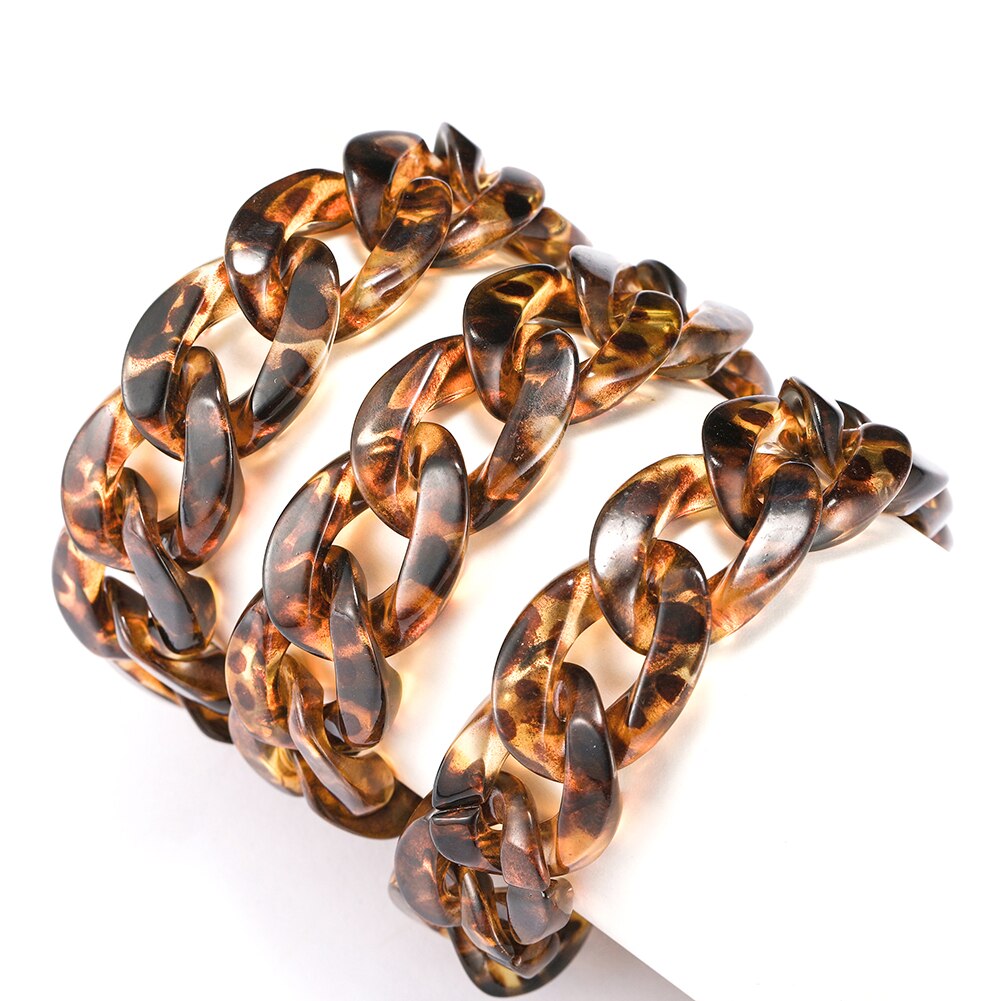 Myshape Acryl Luipaard Patroon Handgemaakte Sunglesses Chain Vrouwen Sieraden Lenzenvloeistof Houder Voor Mannen