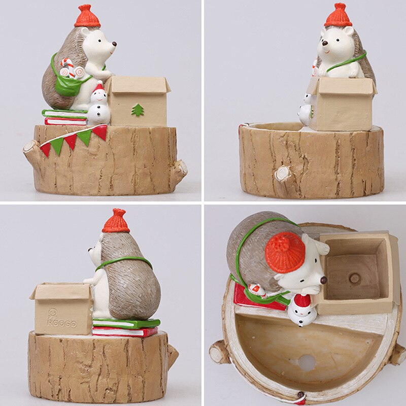 Kerst Egel Dagboek Bloempot Hars Desktop Cartoon Geglazuurd Succulent Plant Bloem Pot