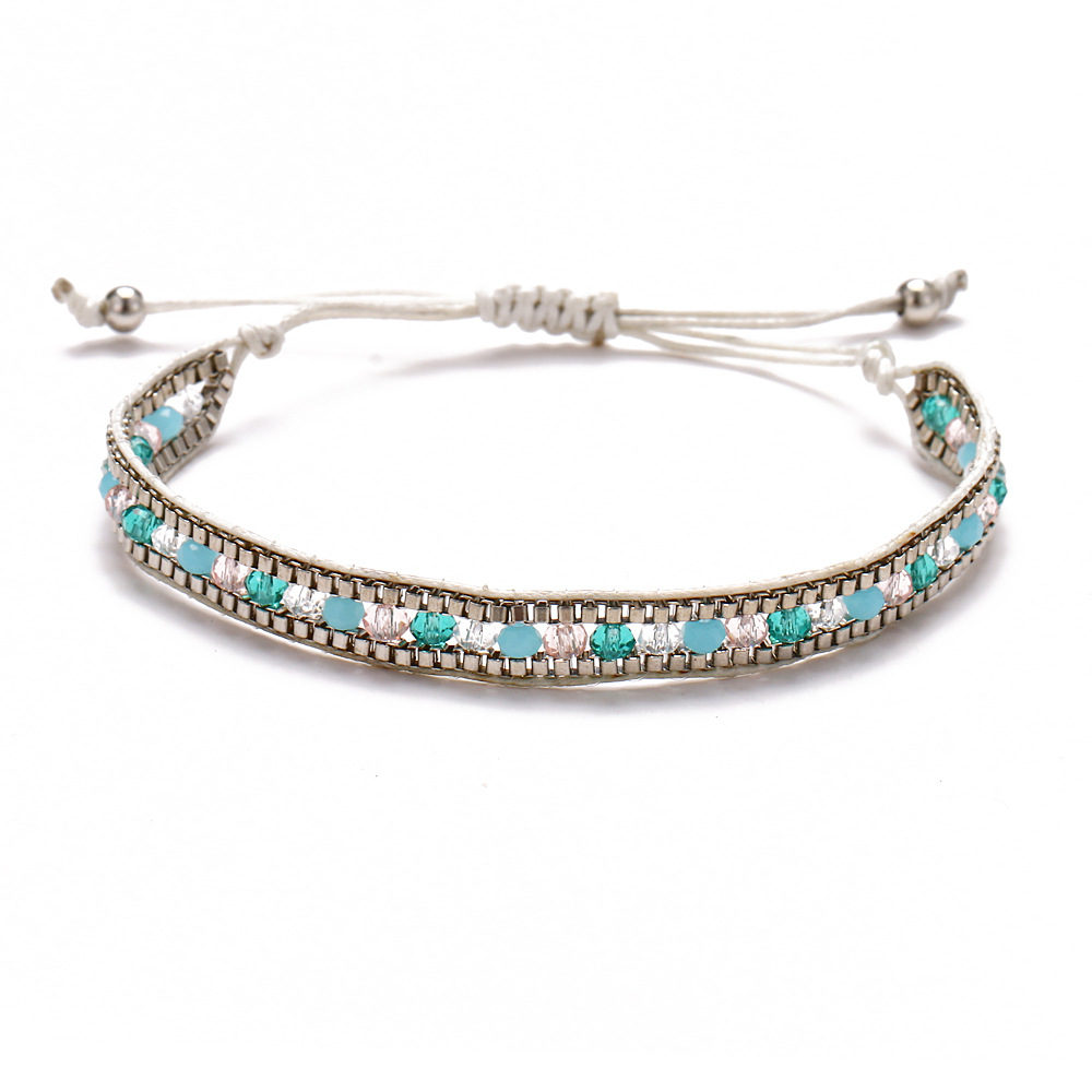 Set di braccialetti intrecciati stile bohemien retrò pop set di perle di riso gioielli intrecciati nuovi braccialetti di amicizia con corda a mano in stile etnico: HJ0000295-2