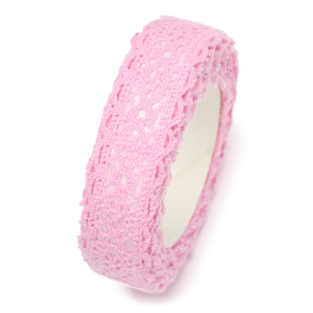 1 rolka kwiat taśma maskująca rolka do czyszczenia ubrań gumowa koronka rolka Scrapbooking naklejka samoprzylepna DIY rzemiosło Album dekoracyjny przyklejony: 1.5cm pink