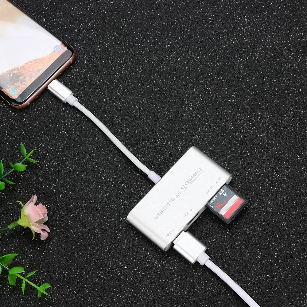 5 in1 USB C HUB Type C SD TF Card Reader USB 3.0 H... Grandado