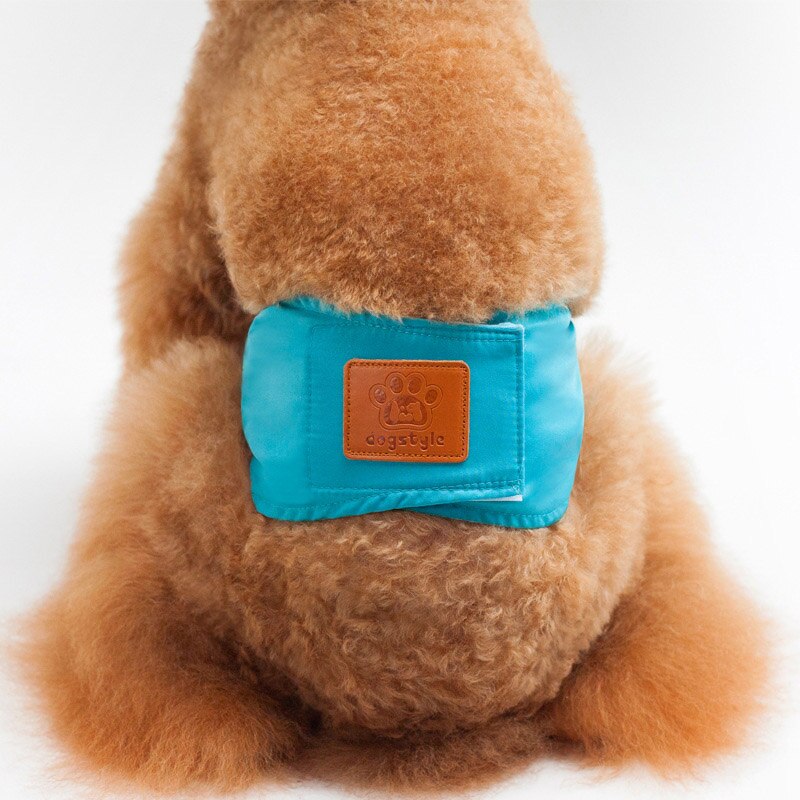 Reusable Dog Diaper for Dogs Belly Band Cotton Physiological Underwear Wrap Nappy Pets Sanitary Panties for Male Dog Cachorro: Sky Blue / S 25-27CM