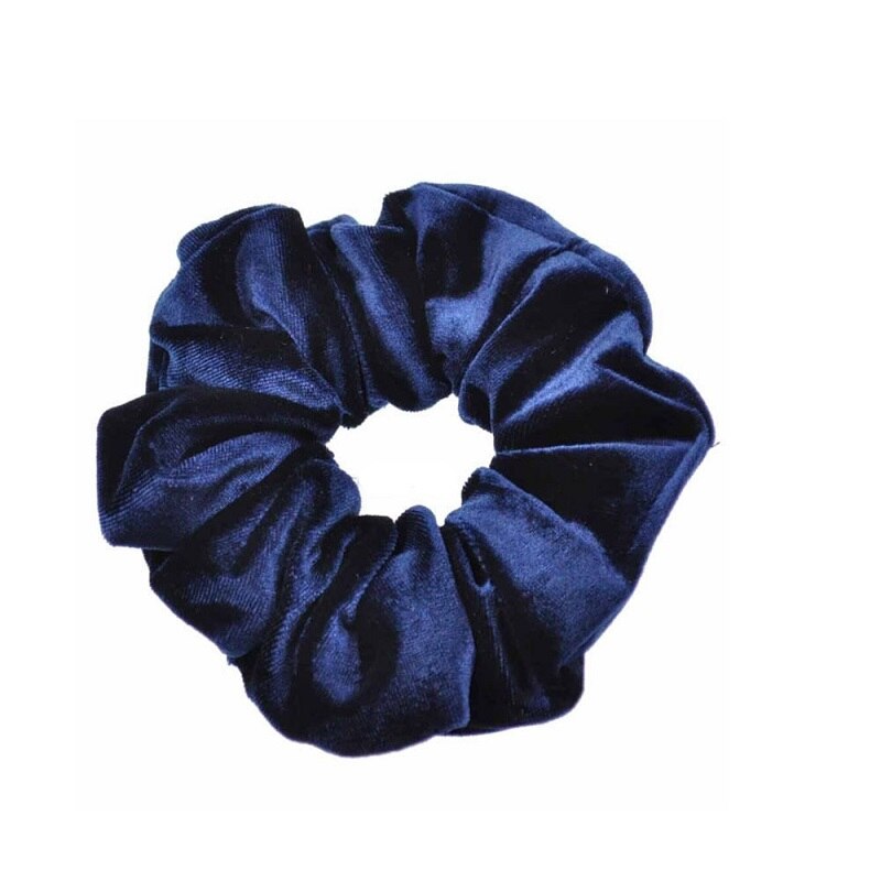 1pc sólido senhora veludo cabelo scrunchies anel feminino meninas elástico cabelo bandas de borracha acessórios para mulher rabo de cavalo titular: Navy