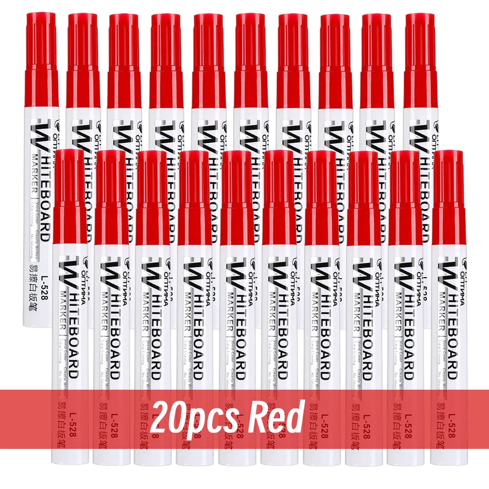 1/20 Stuks Uitwisbare Whiteboard Marker Pen Schoolbord Marker Onderwijs Krijt Voor Glas Keramiek Kantoor School Art Marker briefpapier: Oranje