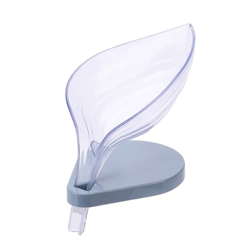 Suporte de sabonete em forma de folha, porta sabonete para banheiro, com ventosa, suporte de esponja e sabonete, para cozinha e banheiro: White