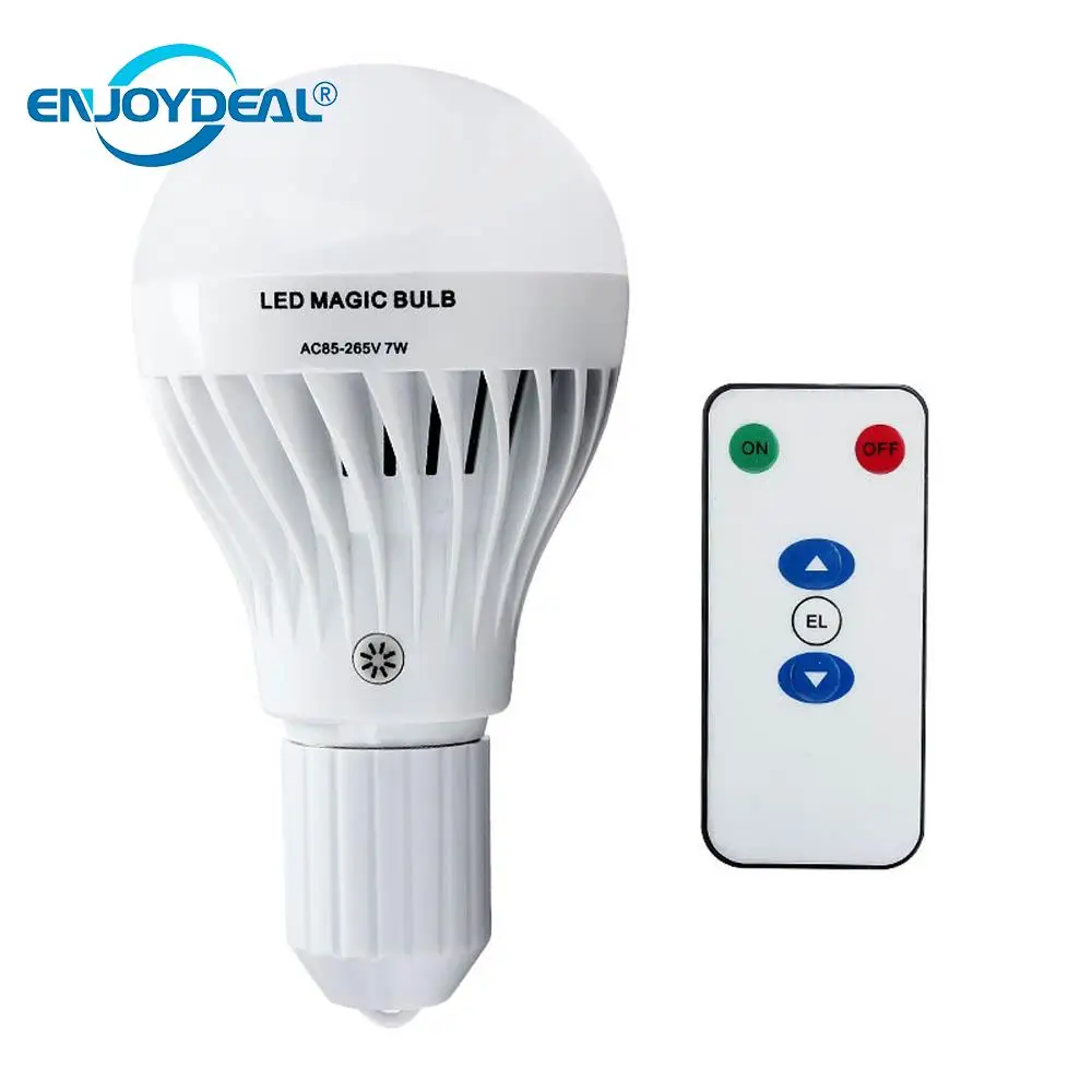 7w e27 led-pærer genopladelig nødlampe med led-pære, varm hvid/hvid til soveværelse  ac 85-265v med ir-fjernbetjening