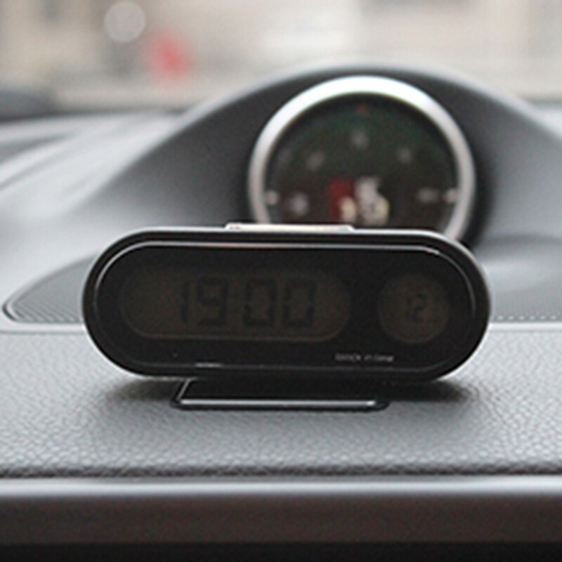 Portable 2 in 1 Car Digital LCD Clock & Temperature Display Auto Dashboard Clocks Backlight Electronic Screen Clock