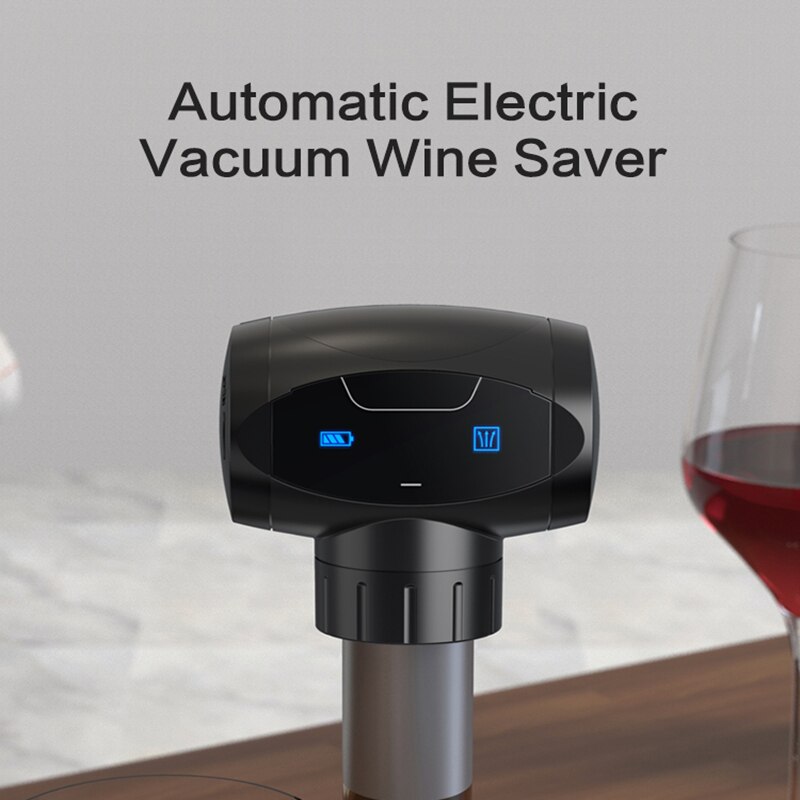 2/4PCS Electric Automatic Vacuum Wine Stopper with Dispenser Battery Powered LED Red Wine Air Pumping Vaccum Stopper Bar Tools