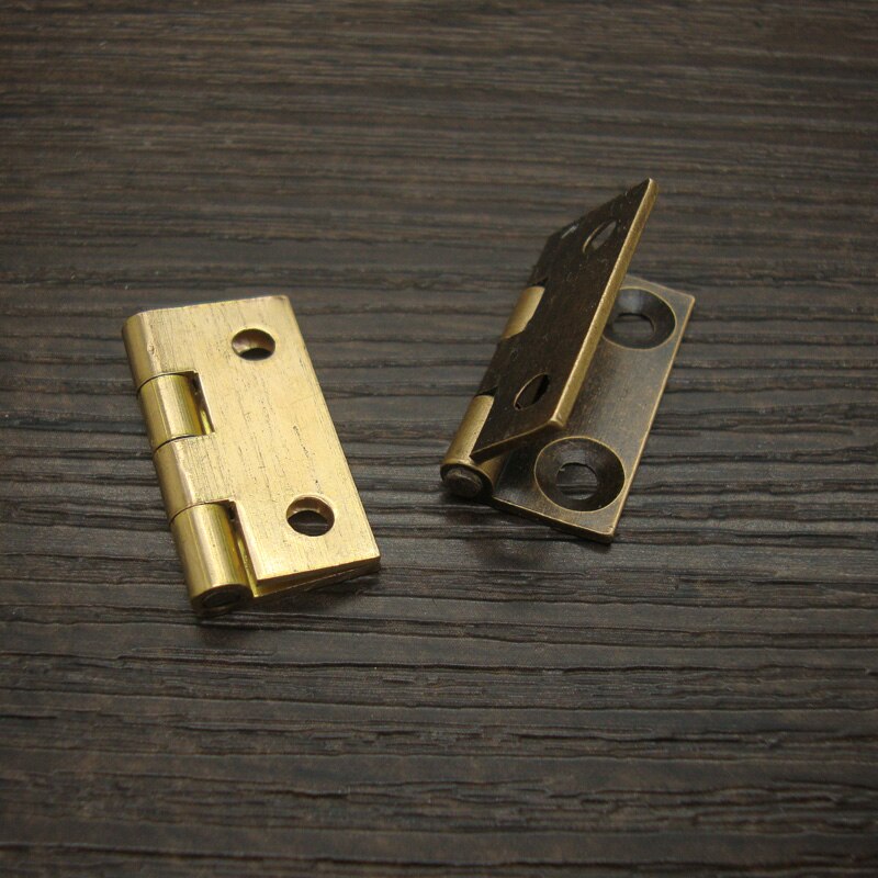 Brass Hinge Decor Door Hinges Wooden Jewelry Box Copper Hinge Fittings for Furniture Hardware+Nail,2.4*2.2cm,8Pcs