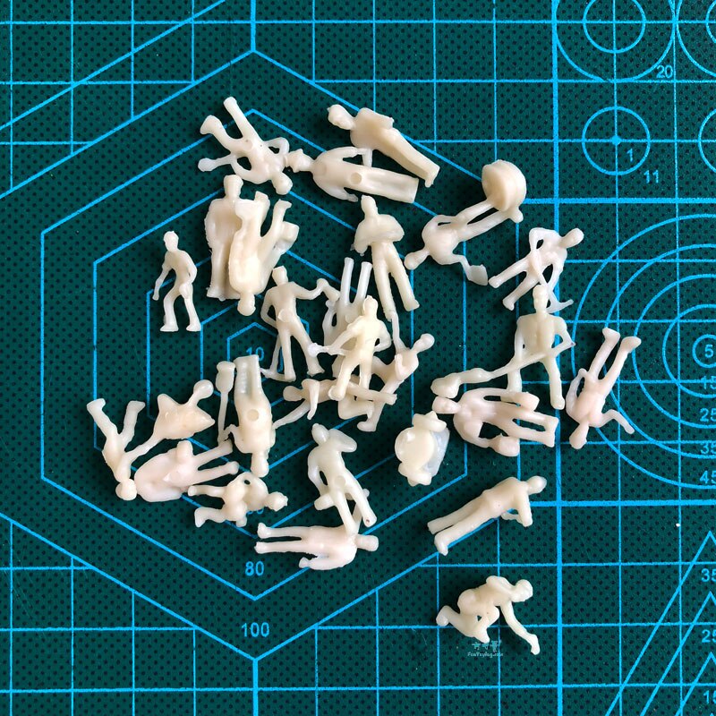 27PCS 1:87 HO Scale Model railway Workers landscape model train railway layout scenery DIY miniature dioramas display gaming: Unpainted