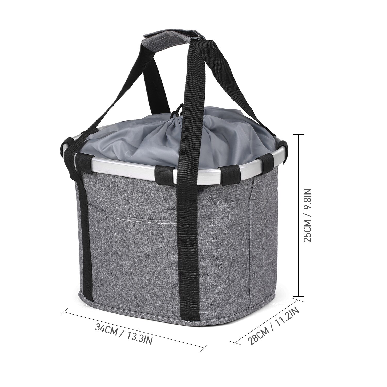 Aluminum Alloy Bicycle Basket Pouch Bike Bags Bicycle Front Bag Pet Carrier Cycling Top Tube Frame Front Carrier Bag: Grey style 3