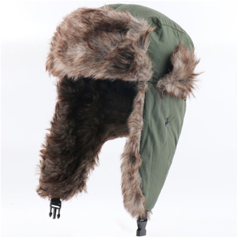 Chapeau de pêche à la mouche pour hommes et femmes, casquette de cyclisme, de randonnée, d&#39;hiver, coupe-vent, imperméable, oreilles, cou, Protection de la tête, résistant au froid, Ski,: army green