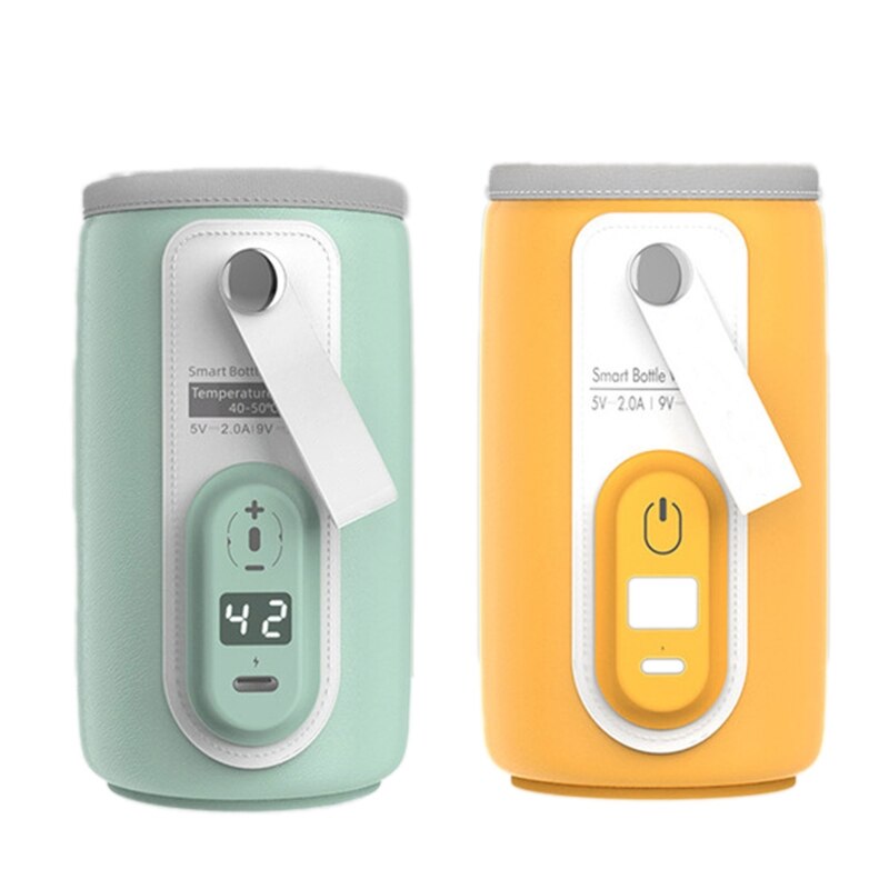 USB-flessenwarmer Draagbare melkwarmer Babyflesfles Reisdeksel Isolatie Thermostaat Voedselverwarmer