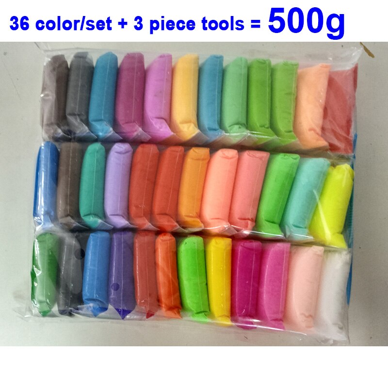 12/24/36 Color Light Clay With 3 Tools Air Dry Light Colorful Clay DIY Handmade Educational Play Dough Toy: 36 color