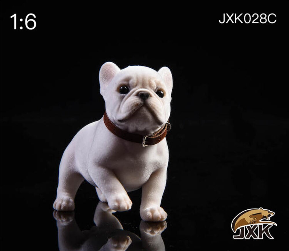 JXK 1/6 Hair French Bulldog Dog Pet Healing Figure Canidae Animal Collector Toy Resin Desktop Decoration: JXK028C