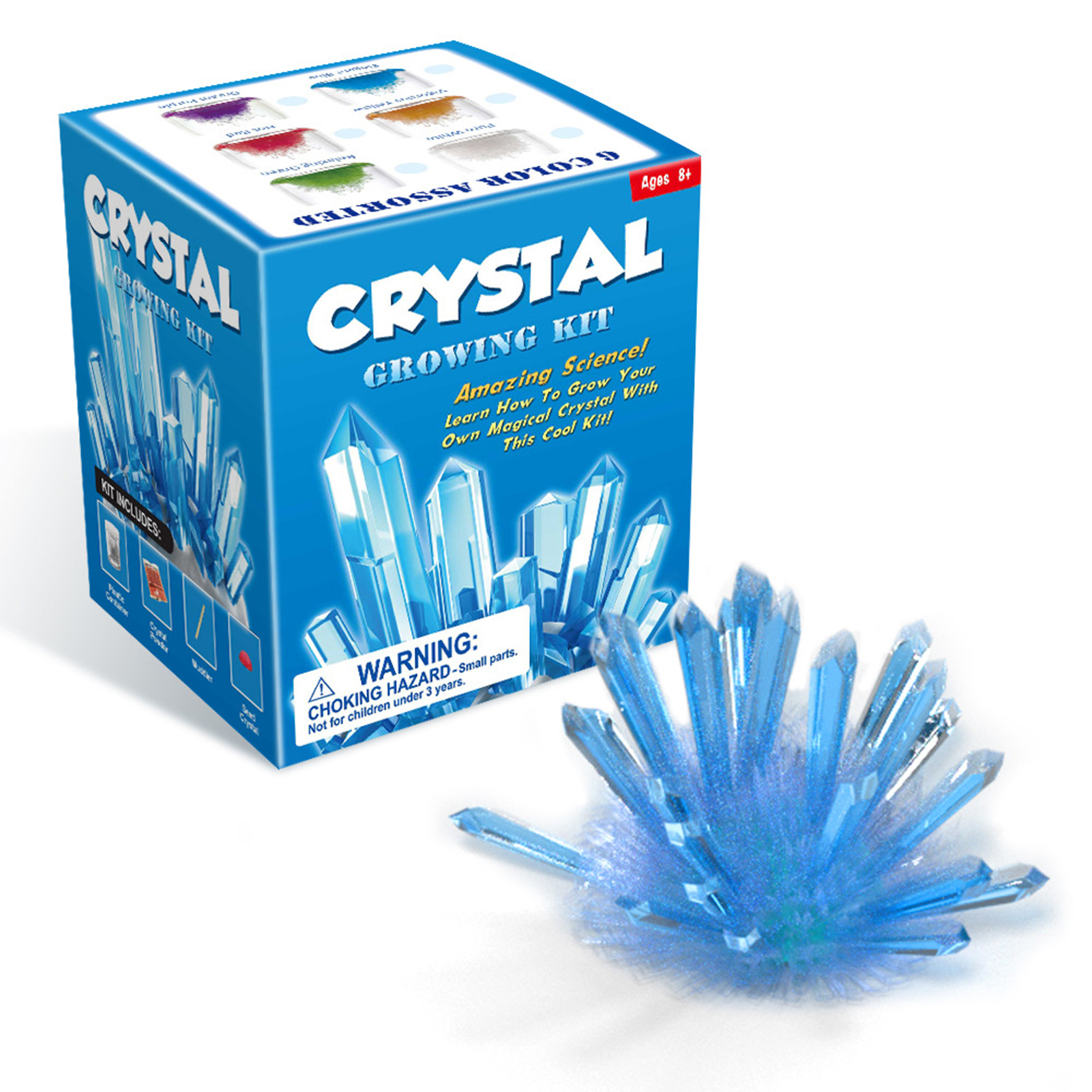 Crystal Growing Kit STEAM Chemical Science Experiment Educational Craft DIY Projects Kits Lab Experiment: Blue