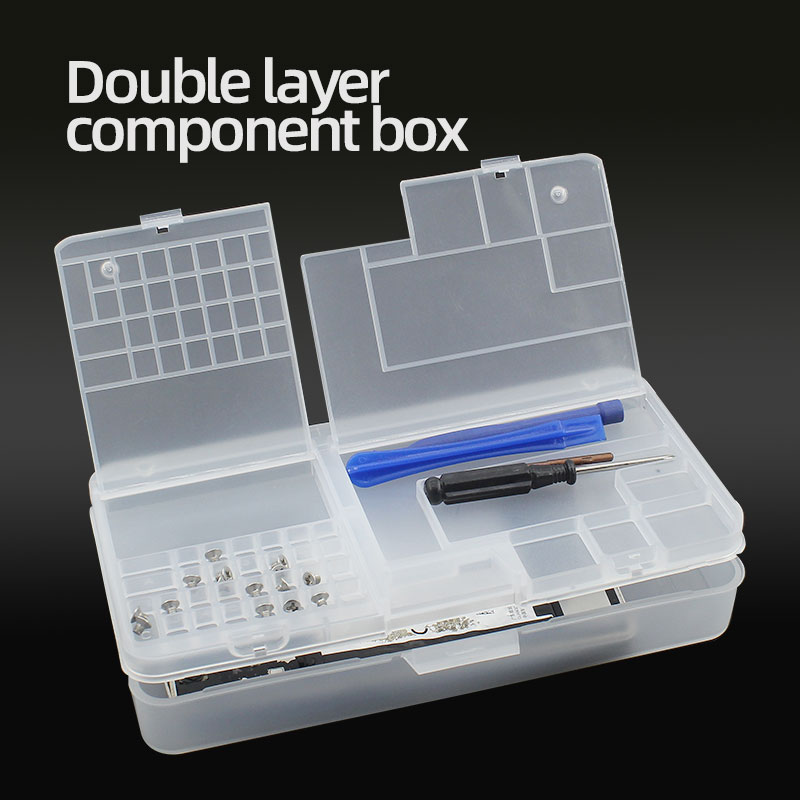Caja, Componentes electrónicos, Almacenamiento de plástico transparente, Accesorios para tornillos pequeños, Rejilla de clasificación de herramientas