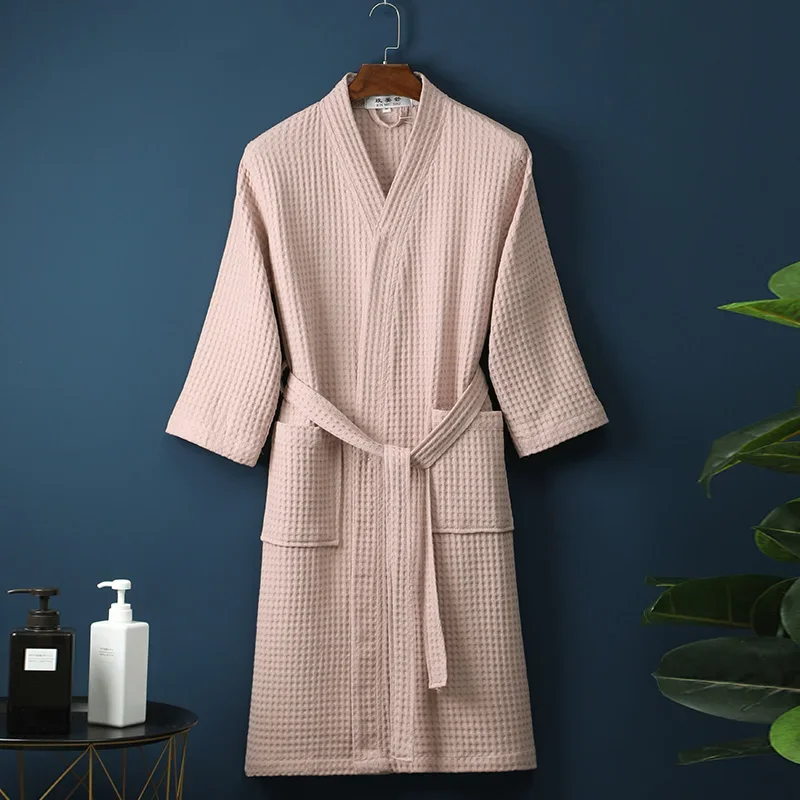 Peignoir éponge 100% coton pour hommes et femmes, serviette d'eau à sucer, vêtements de nuit, spa, hôtel, longue robe, kimono, grande taille, amoureux de la robe en spanGown