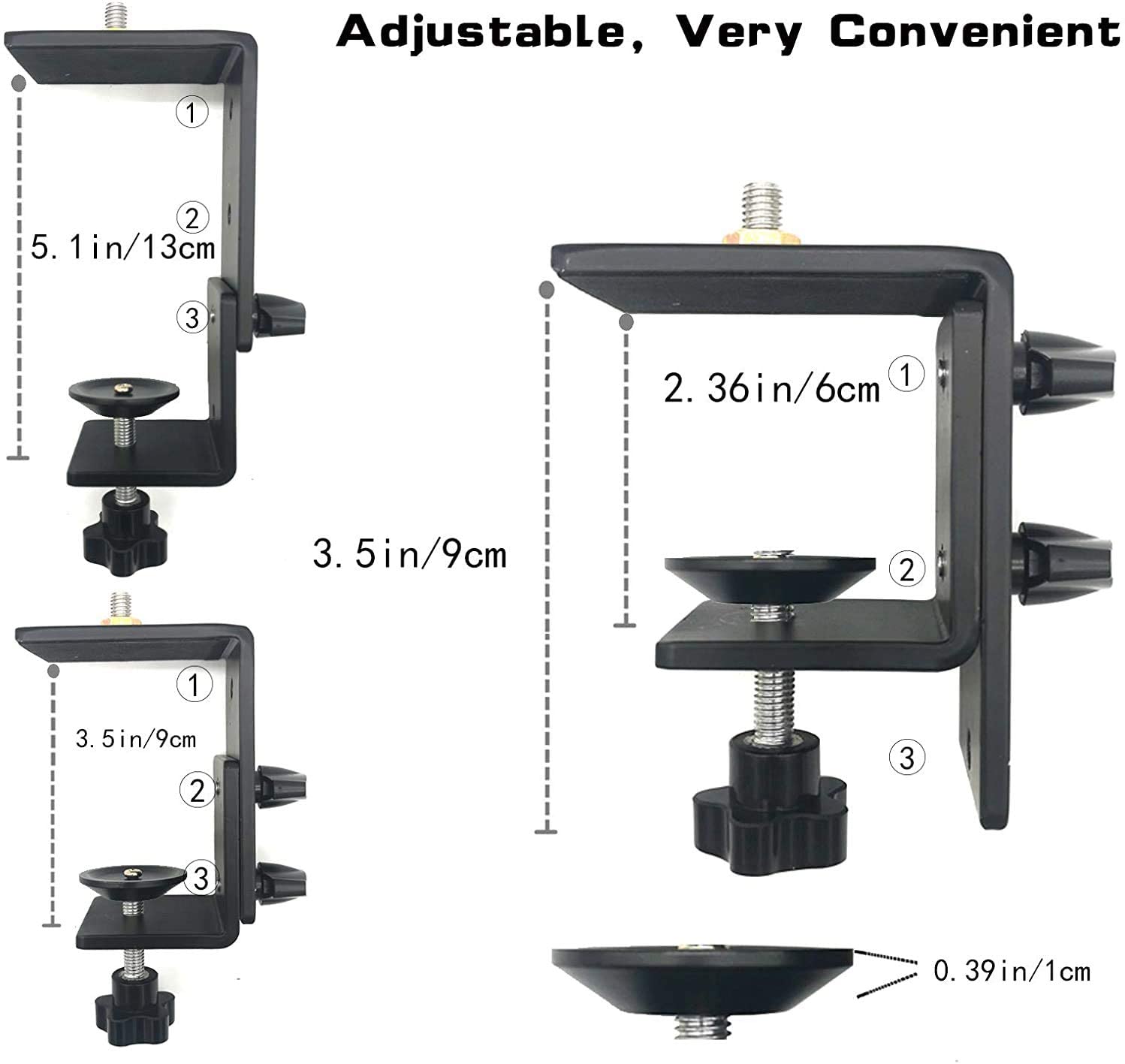 C-Klem Desktop Light Stand 360 Graden Draaibare Bal Hoofd Verstelbare Aluminium Houder Met Rgb Led Video Ring Licht