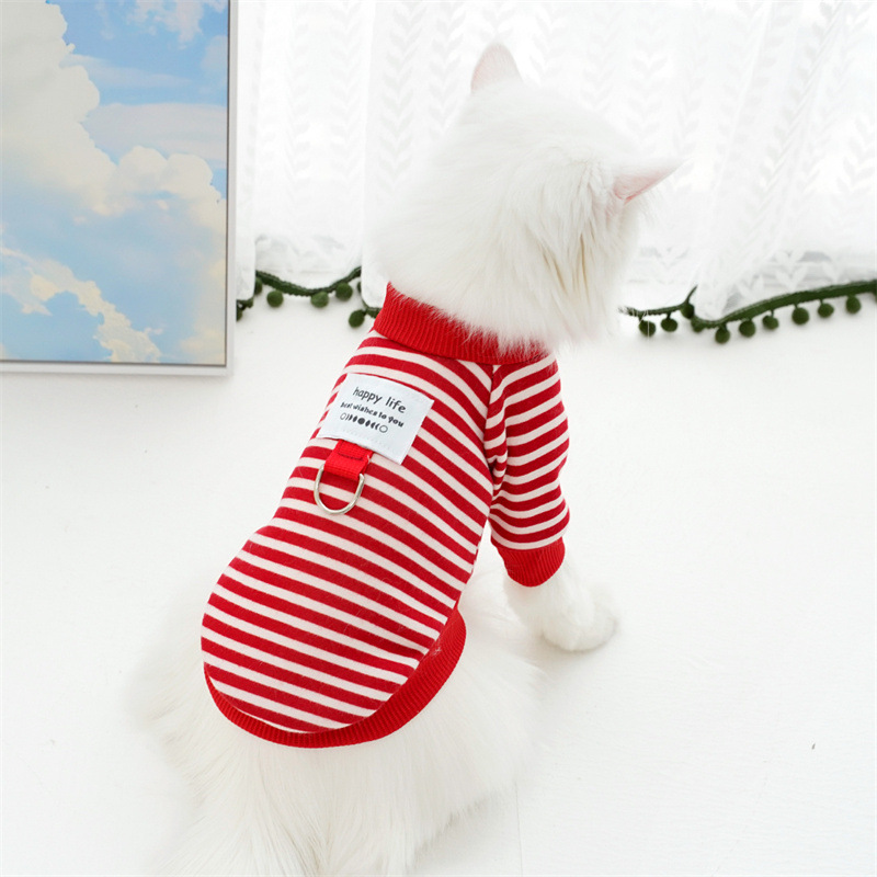 Dog Clothes for Small Dogs Striped Hoodies Autumn Winter Jacket Pet Pullover Dog Wram Coat Chihuahua Yorkie Puppy Sweatshirt