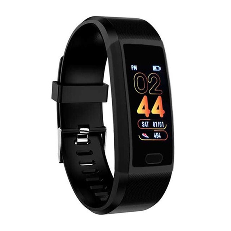 118Plus 1.14Inch Color Screen Smart Band Fitness Bracelet Sports Wristband: Black