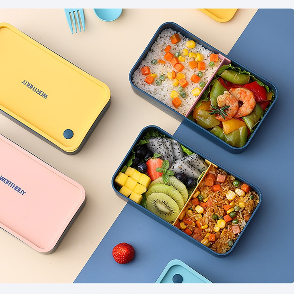 Lunch Bento Boxes Microwave Dinnerware Food Fruit Storage Case With Movable Compartments Salad Container Breakfast Box