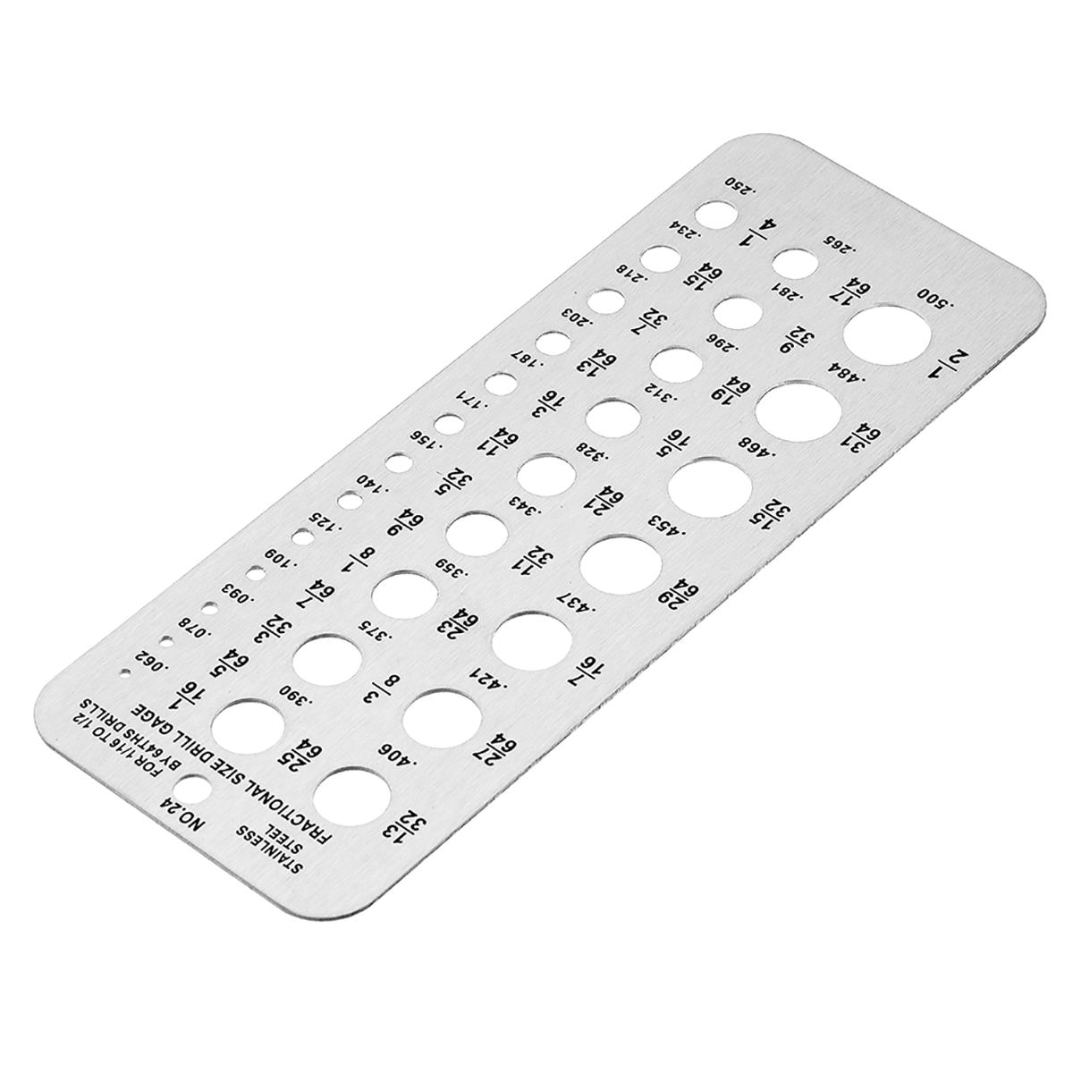 15.9x6cm Drill Gauge 29 Sizes Index Bolt Wire Diameter Bit Hanging Hole Measuring Gauges Tools Stainless Steel