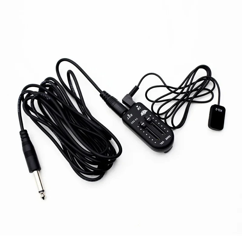 KQ-2 Piezo Contact Pickup Transducer with Volume Controller Tuner Audio Cable Sticker for Guitar Violin Stringed Instruments: Default Title