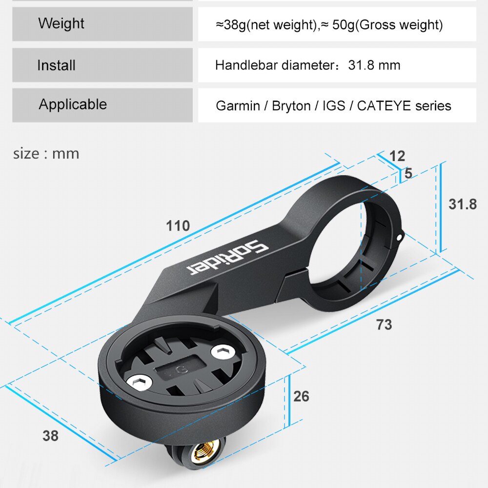 Fahrrad Computer-Halterung, Tacho-Lenker für Kante 540 530 830, IGPSPORT XOSS G Magene CYCPLUS GPS-Kilometerzähler