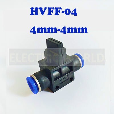 Air Pneumatic Hand Valve Fitting 10mm 8mm 6mm 12mm OD Hose Pipe Tube Push Into Connect T-joint 2-Way Flow Limiting Speed Control: HVFF-04