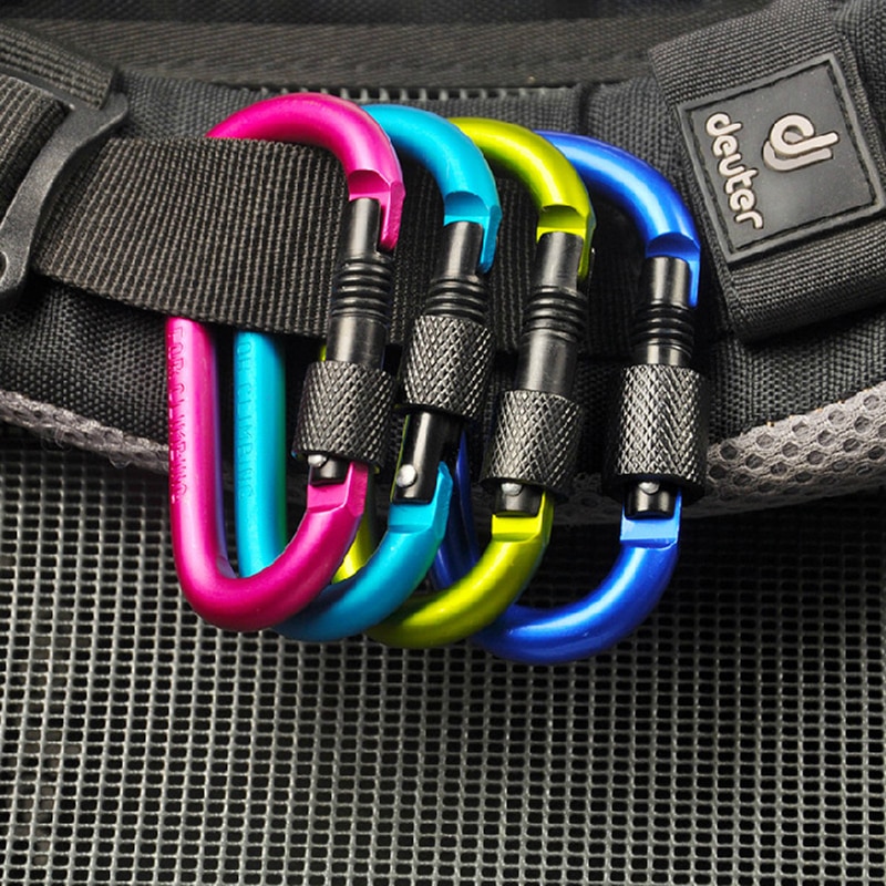 draussen Klettern Aluminium Legierung D bilden Schnalle Karabiner Survial Schlüssel Kette Klettern Haken Clip Rucksack Schnalle Keychain