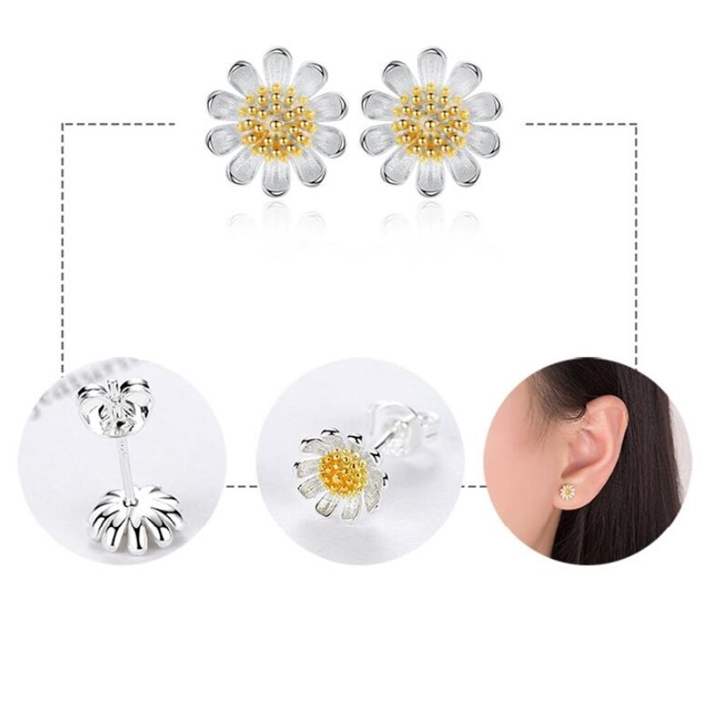 NEHZY 925 Sterling Silver Orecchini Con Perno di Alta Qualità Donna Gioelleria Raffinata E Alla Moda Nuovo Girasole Crisantemo Orecchini di Vendita Calda