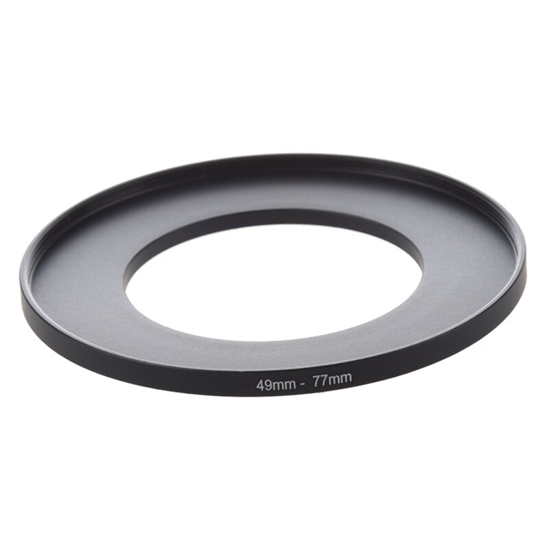 Rise-2 Pcs Camera Lens Filter Step Up Ring Adapter Black Metal Camera Step Up Filter Ring Adapter, 49Mm-77Mm &amp; 55Mm-77Mm