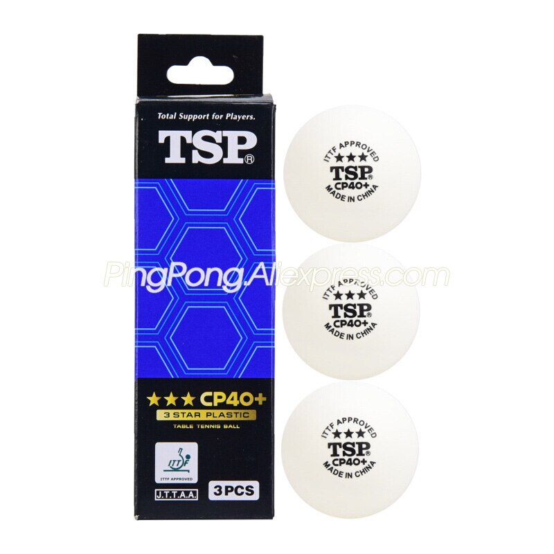TSP 3 Sterne Tischtennis Ball (TSP CP40 + Gesäumt Wird) neue Material Kunststoff Original TSP 3-STERNE Klingeln Pong Bälle ITTF Genehmigt