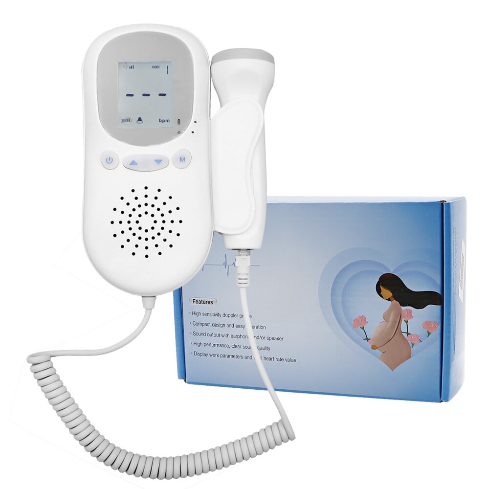 Digitale Foetale Doppler Thuis Zwangere Ultrasound Baby Hartslag Detector Intelligente Ruisonderdrukking Doppler Monitor