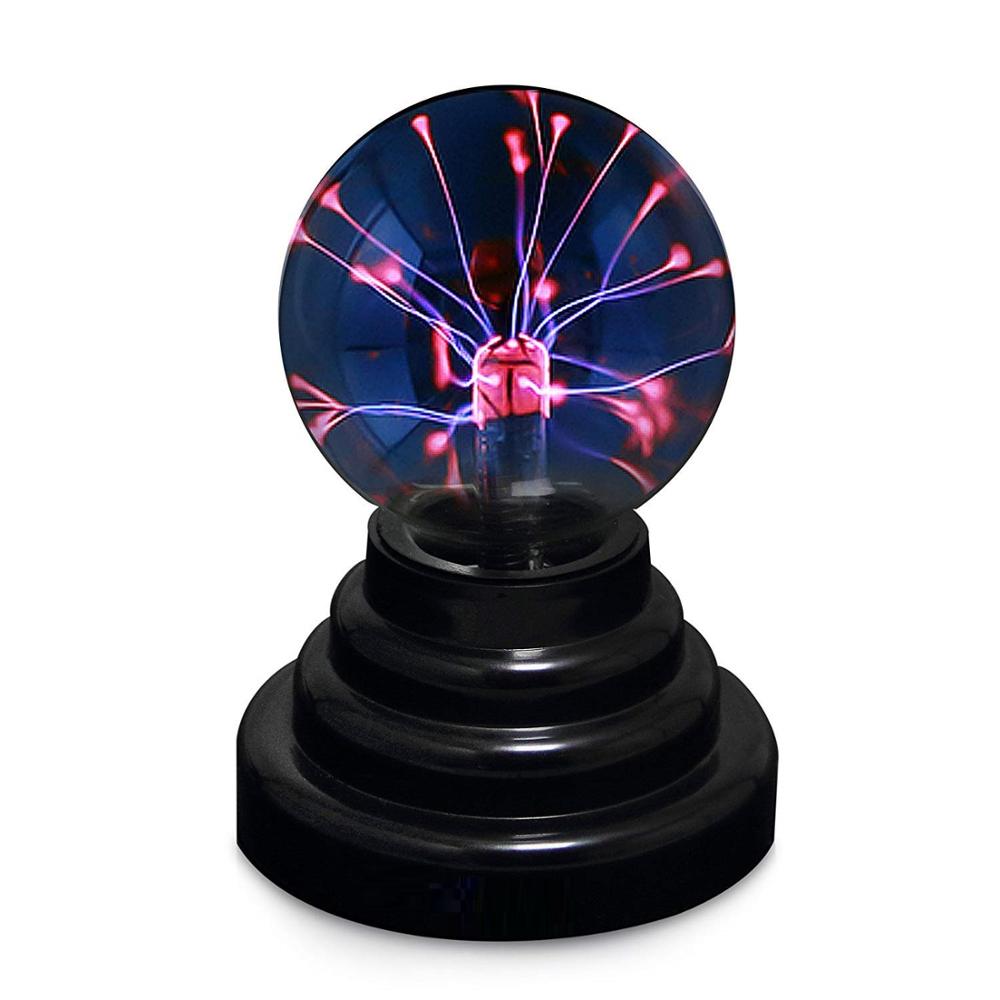 Magia Plasma Ball Touch Suono Al Plasma Lampada Da Tavolo 3 4 5 6 8 Pollici Luce del Lampo della Sfera del Globo Casa Nightlight decorazione Della stanza Regalo: Red 3Inch Tough Only