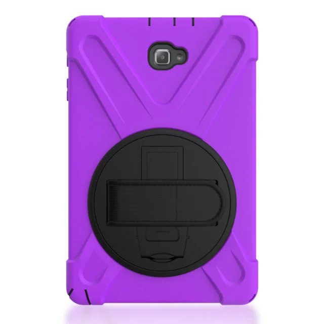 Funda para tableta Samsung Galaxy Tab S3 9,7 T820 T825, protector seguro para niños, a prueba de golpes, resistente, de silicona dura, soporte para mano + bolígrafo: Morado