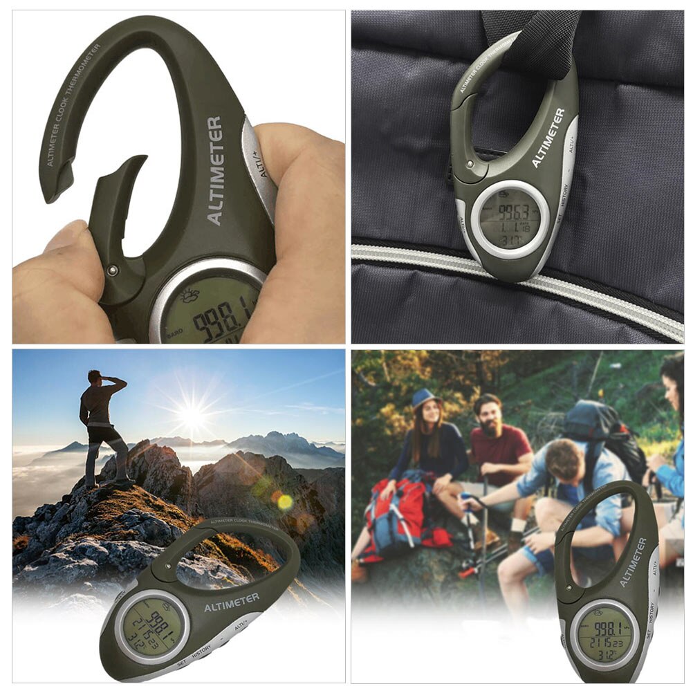 Portable Carabiner Barometer Handheld Altimeter Mountain Climbing