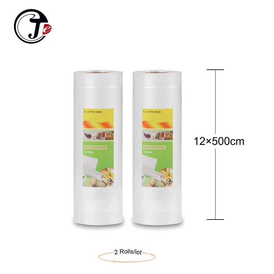 6 Size 12/17/20/22/28/ 25*500Cm Vakum Sluitmachine Pakketten tassen Voor Vacuum Verpakking Machine Graan Voor Wrappers Voedsel Sealer: 2 Rolls 12x500cm
