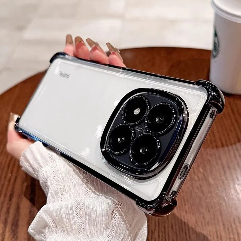 RedmiNote14 pro 5G funda de lujo a prueba de golpes armadura TPU cubierta para Xiaomi Redmi Note 14 pro plus 14C 13C Fundas de teléfono Note14pro Fundas: Madera / Negro