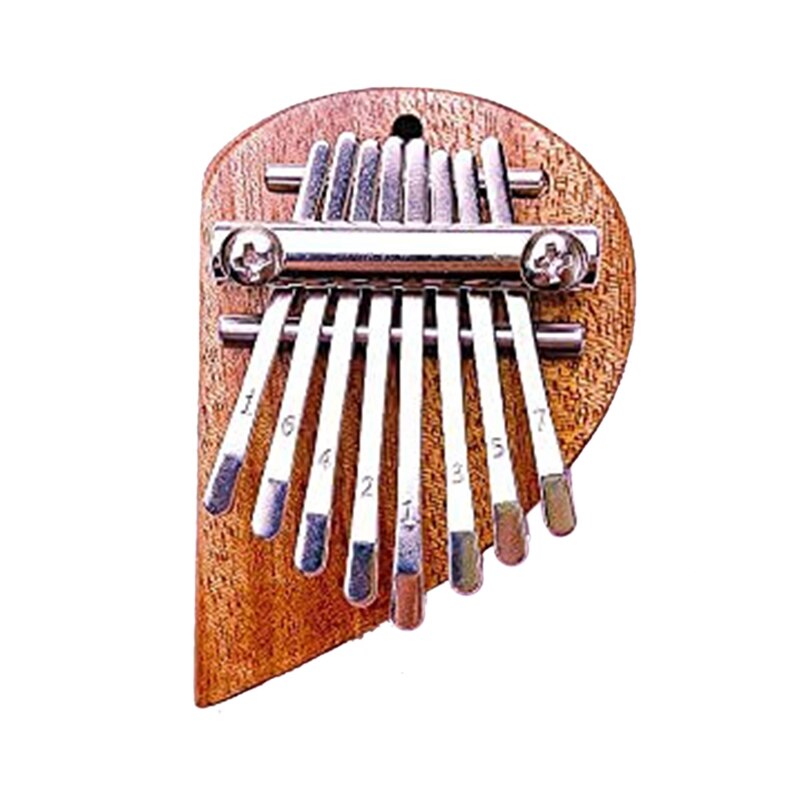 Mini Kalimba en bois massif, 8 clés, demi-cœur, Piano à doigts Portable, pendentif Marimba, pour accessoire Musical: Right