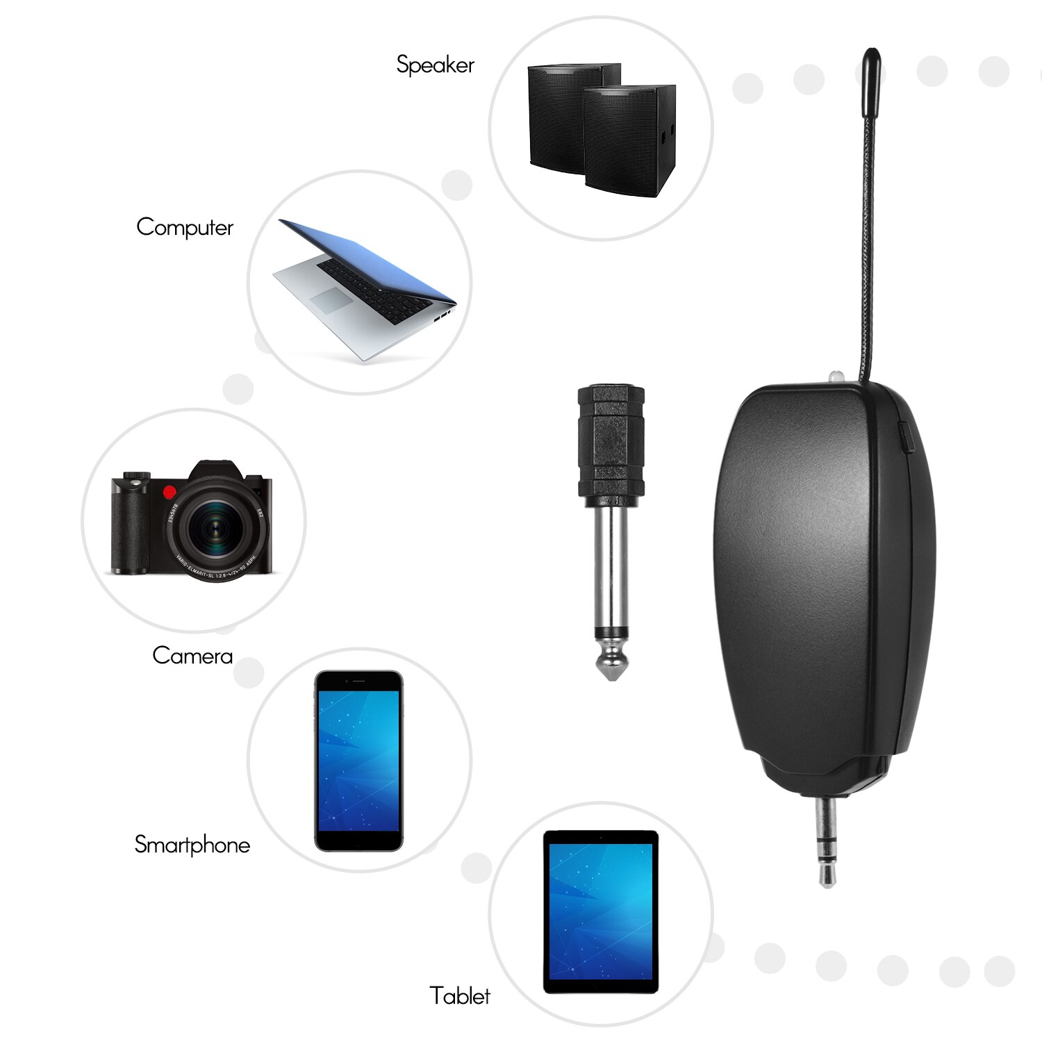 Wireless Microphone System Transmitter Receiver Lavalier Lapel Mics for Public Speaking Voice Amplifier Electronic Instruments