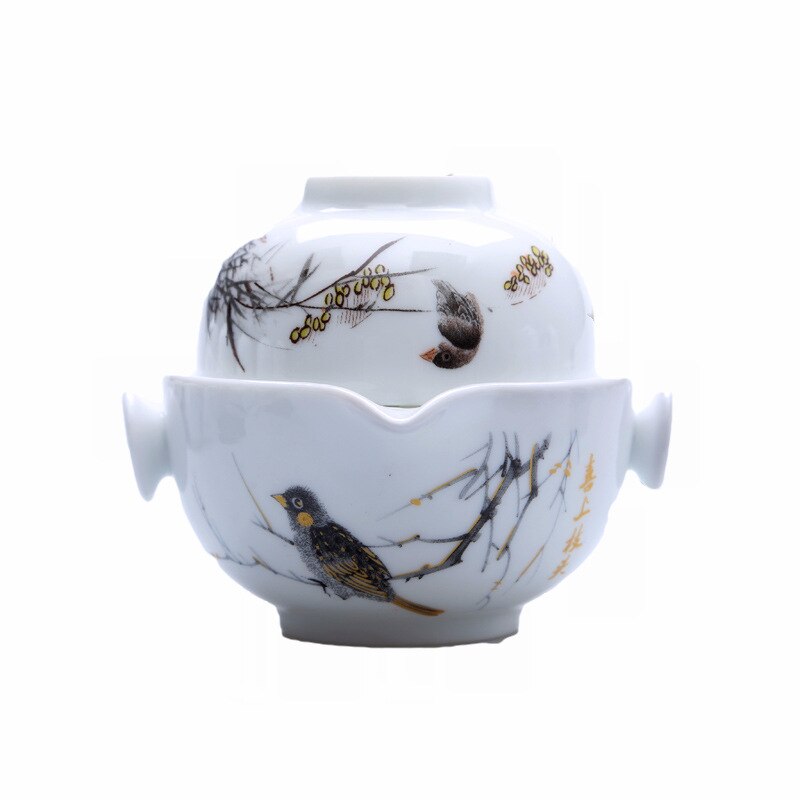 Tesæt kung fu keramik tesæt 1 kande 1 kop tekande gaiwan smuk og nem tekande elkedel