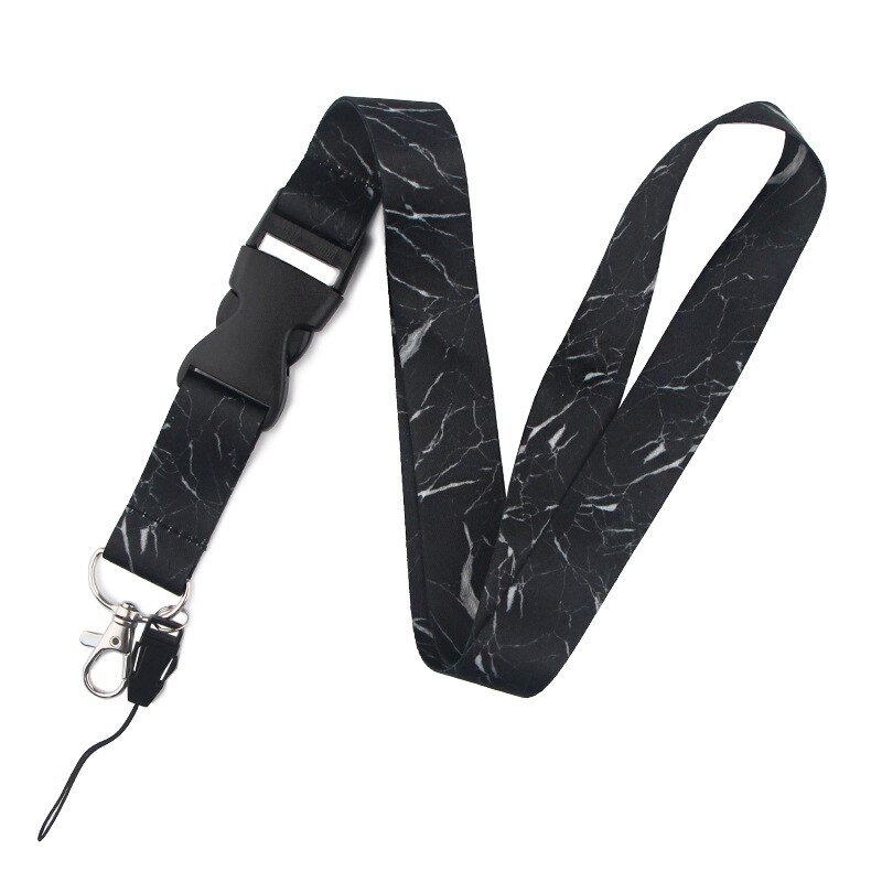 Luxury Marble texture Neck Strap Lanyards ID badge card holder keychain Mobile Phone Strap Ribbon webbing necklace keychain: 03