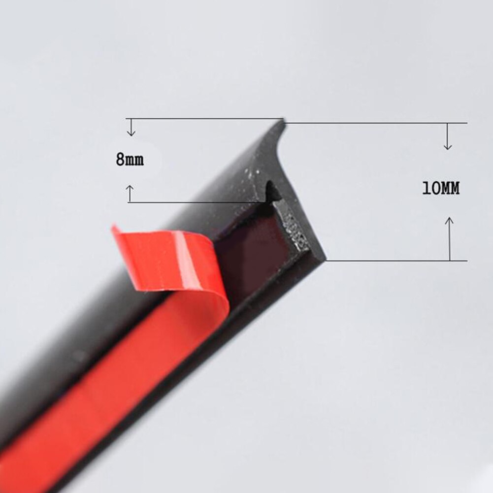 5M Rubber Sealing Strip Universal Front Rear Bumper Lip Side Skirt Fender Headlight T-shaped Weatherproof Edge Trim Sealed Strip