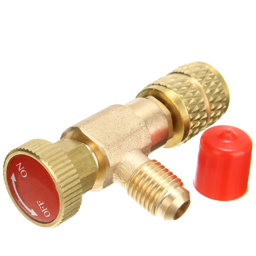 Mayitr R410A airconditioning Koelmiddel Valve Adapter 1/4 "SAE Male naar 5/16" SAE Vrouwelijke Opladen Slang Flow Control kleppen