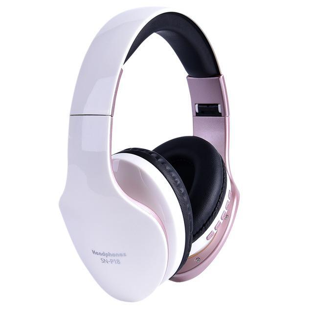 Draadloze Hoofdtelefoon Bluetooth Headset Opvouwbare Stereo Hoofdtelefoon Gaming Koptelefoon Met Microfoon Voor Pc Mobiele Telefoon Mp3: White