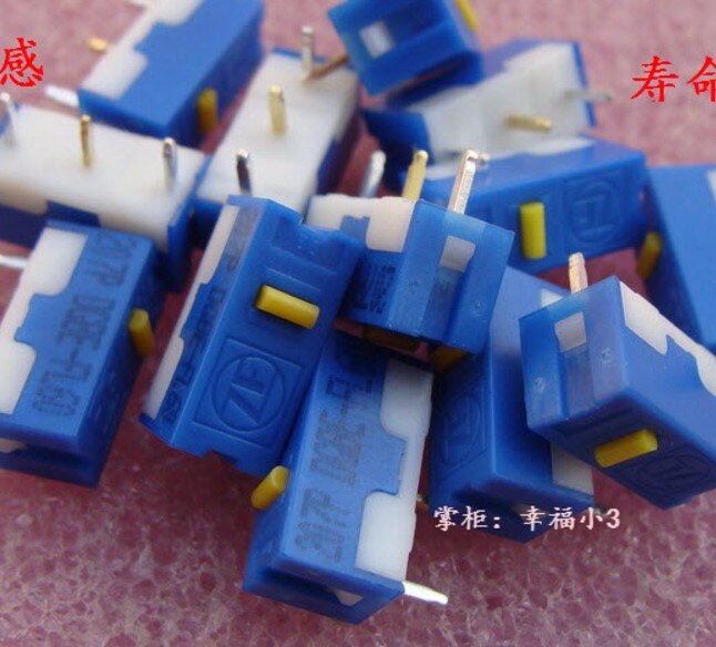 4 stk/pak original zf rød hvidguld sort prik museknap mus micro switch dg serie: Guld prik