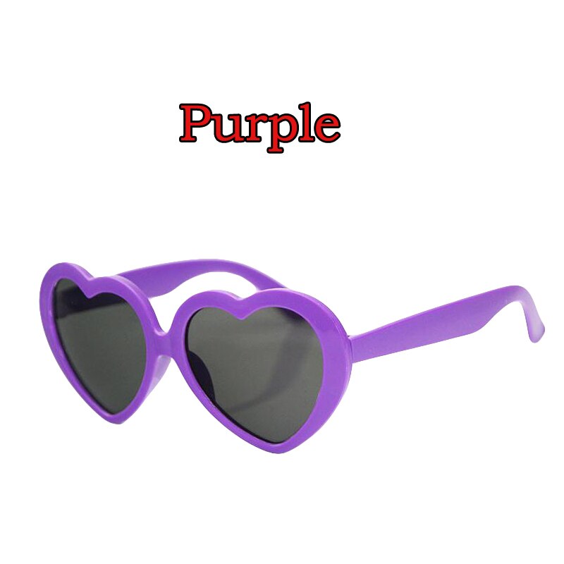 3D Heart Shape Frame Diffraction Glasses Special Frieworks Rave Glasses For Parties&amp;Festivals 3D Heart Effect EDM Rainbow Style: Purple